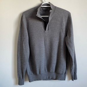 Vintage Ferrante Sweater 1/4 Zip Pullover slim fit Italian Merino pure Wool M